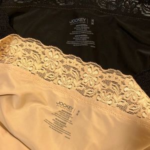 2 x Jockey Generation Everyday Smoothing Half Slip. Black and beige